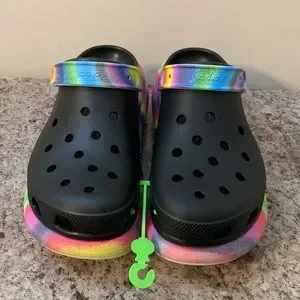 CROCS | Shoes | Black And Rainbow Platform Crocs | Poshmark display picture 1